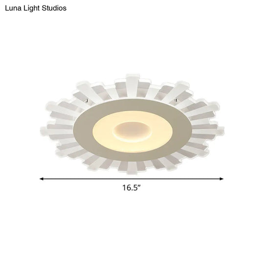 Minimalist Acrylic Sun Ceiling Light: Led Flush Mount 3 Light Options 16.5-24.5 Wide White Finish