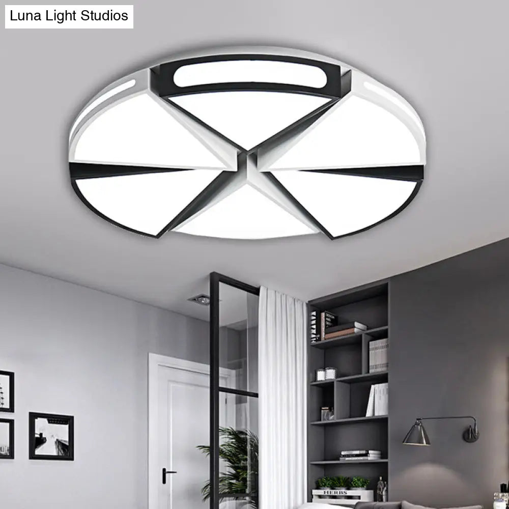 Minimalist Acrylic Triangle Flush Light With Warm/White Led Black / 16 White