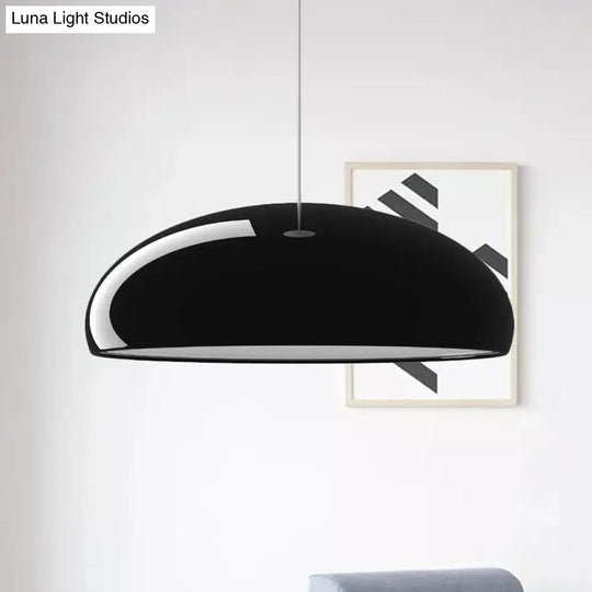 Minimalist 1-Light Aluminum Bowl Pendant With Black Finish Ceiling Hanging Fixture