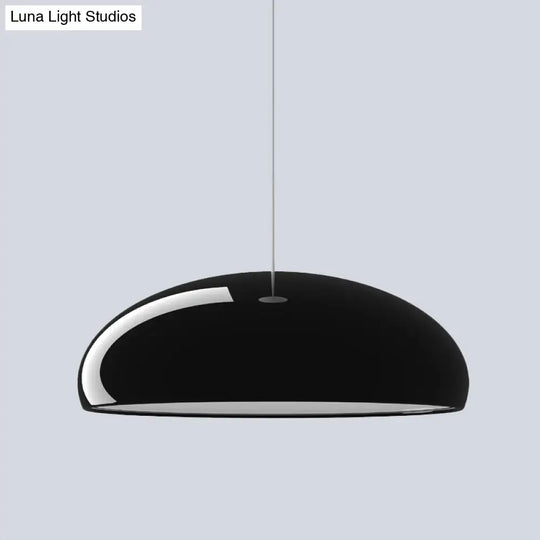 Minimalist 1-Light Aluminum Bowl Pendant With Black Finish Ceiling Hanging Fixture