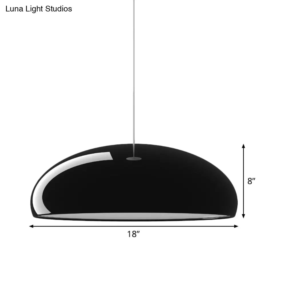 Minimalist Aluminum Bowl Pendant Light With 1 Black - Ceiling Fixture