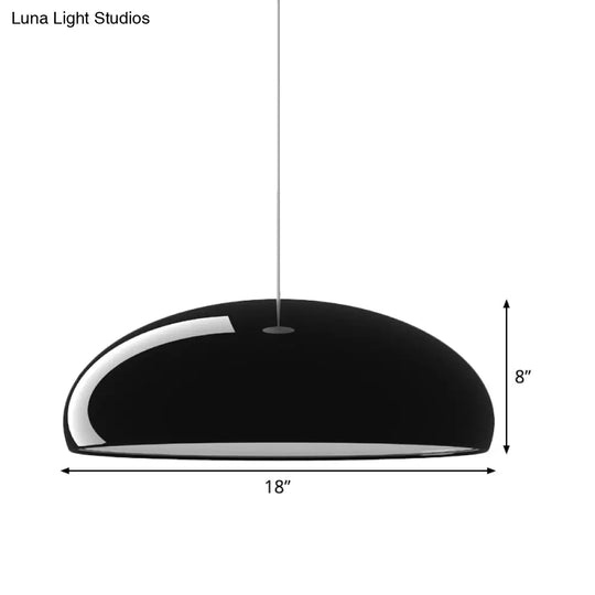 Minimalist Aluminum Bowl Pendant Light With 1 Black - Ceiling Fixture