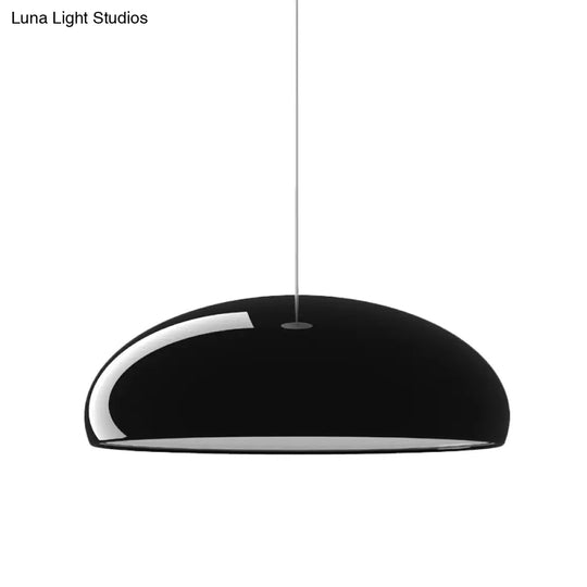 Minimalist Aluminum Bowl Pendant Light With 1 Black - Ceiling Fixture