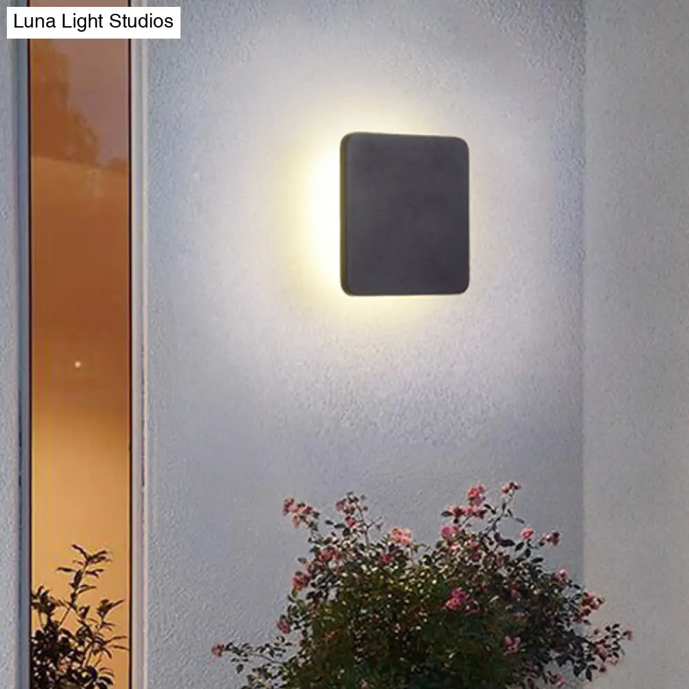 Minimalist Aluminum Flush Mount Wall Lamp With Led Sconce Light For Hallways - Black