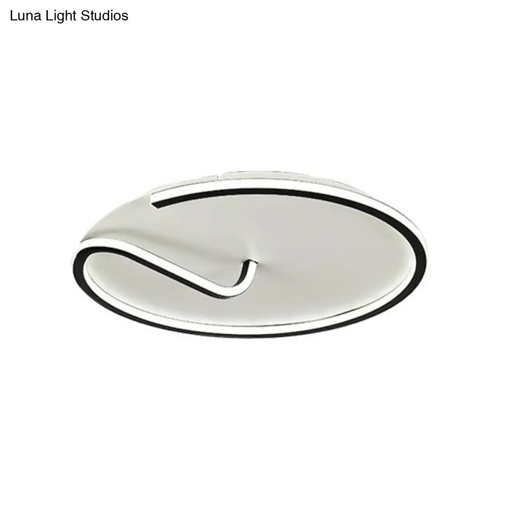 Minimalist Aluminum Led Flush Mount Lighting For Study Room Black / Third Gear