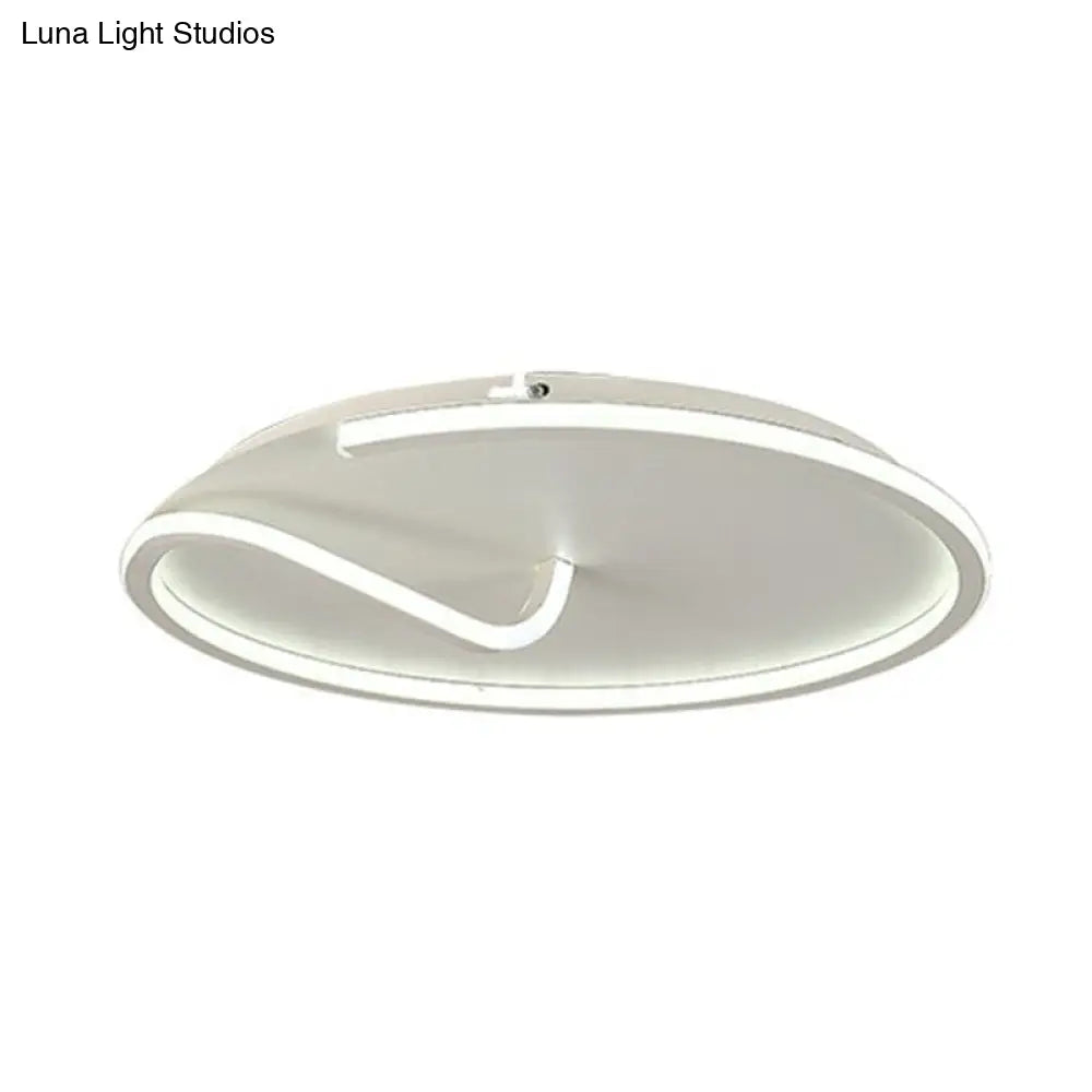 Minimalist Aluminum Led Flush Mount Lighting For Study Room White / Third Gear