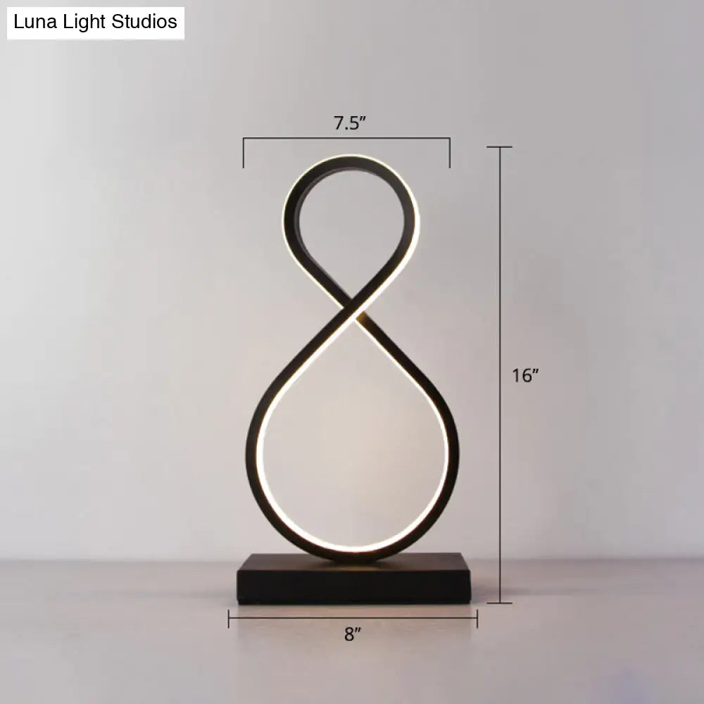 Minimalist Aluminum Led Table Light For Living Room With Line Art Night Lighting