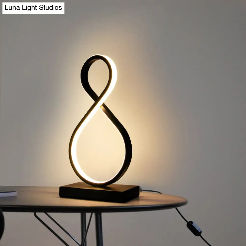 Minimalist Aluminum Led Table Light For Living Room With Line Art Night Lighting