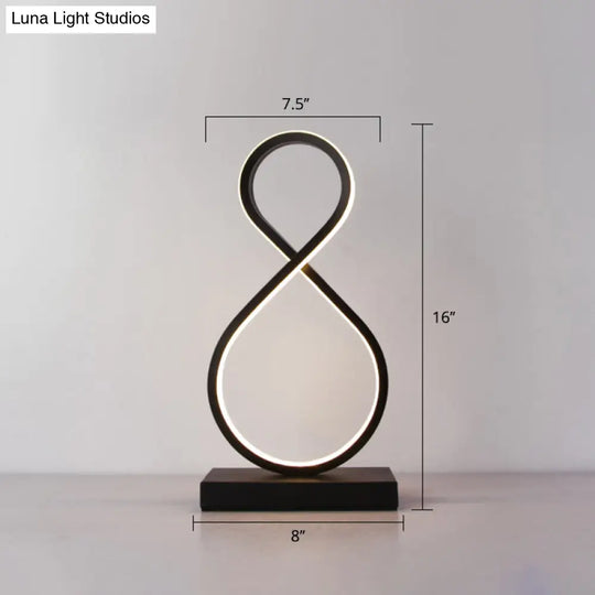 Minimalist Aluminum Led Table Light For Living Room With Line Art Night Lighting