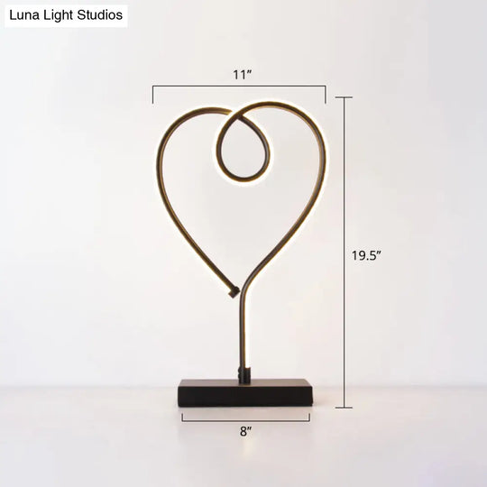 Minimalist Aluminum Led Table Light For Living Room With Line Art Night Lighting