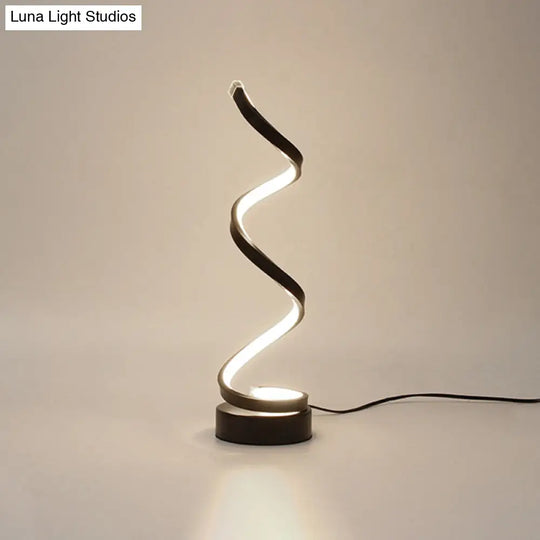 Minimalist Aluminum Led Table Light For Living Room With Line Art Night Lighting