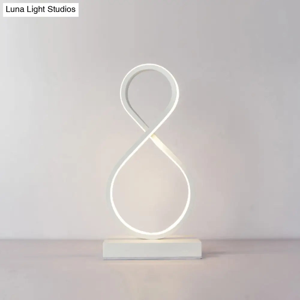 Minimalist Aluminum Led Table Light For Living Room With Line Art Night Lighting