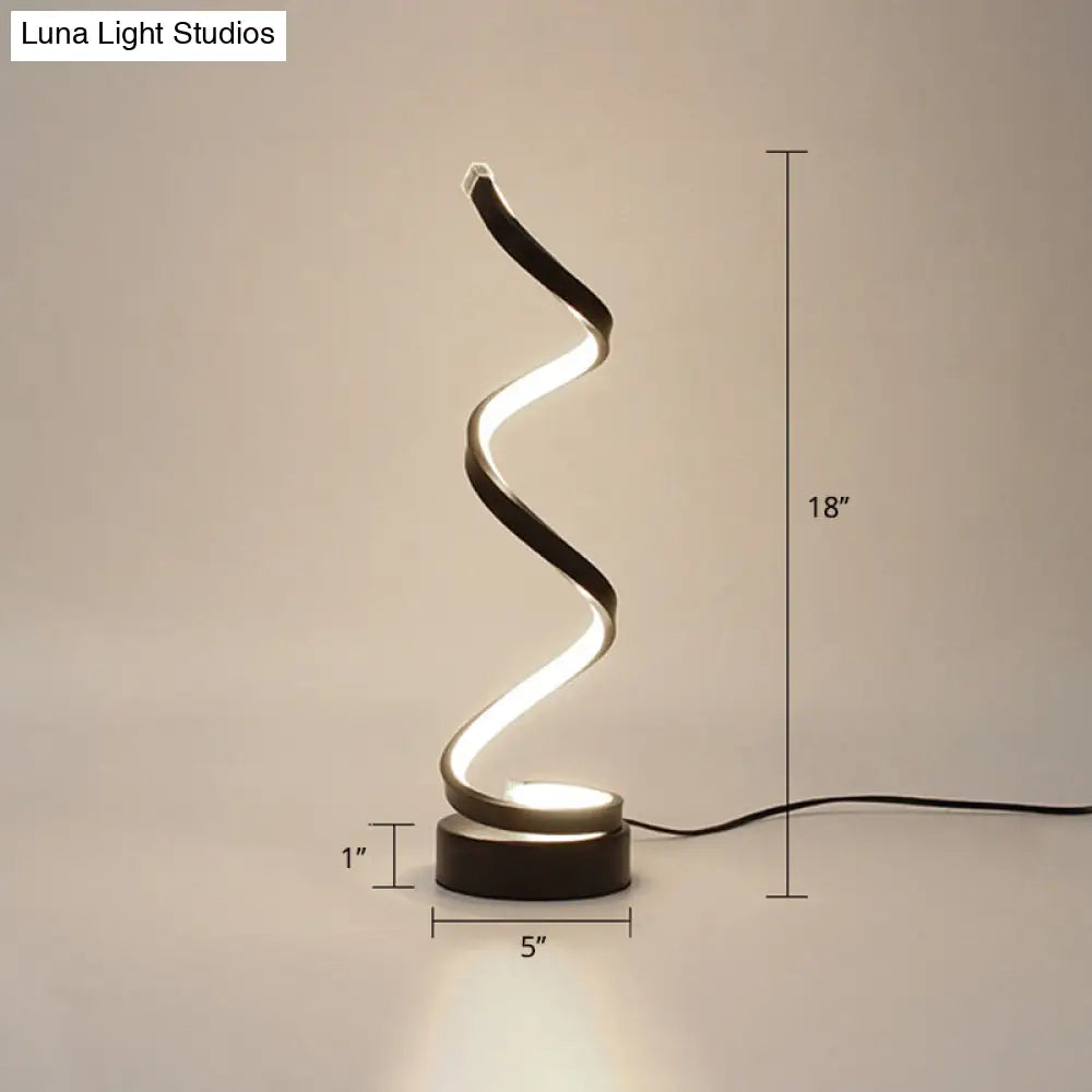 Minimalist Aluminum Led Table Light For Living Room With Line Art Night Lighting