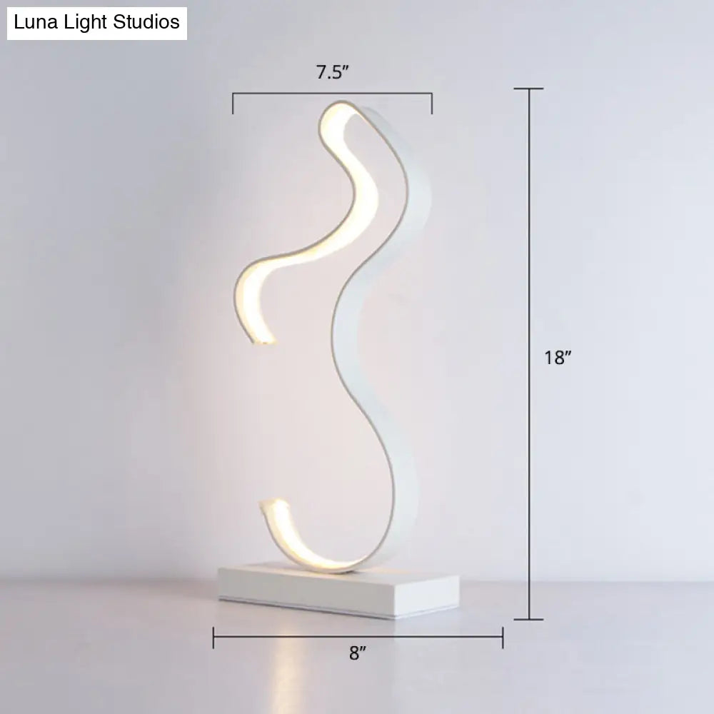 Minimalist Aluminum Led Table Light For Living Room With Line Art Night Lighting