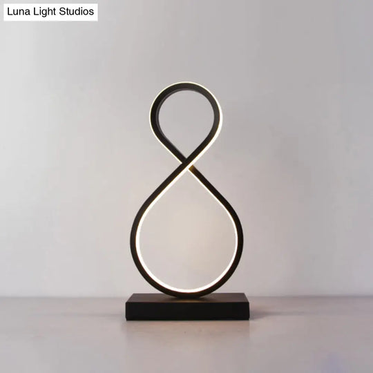 Minimalist Aluminum Led Table Light For Living Room With Line Art Night Lighting