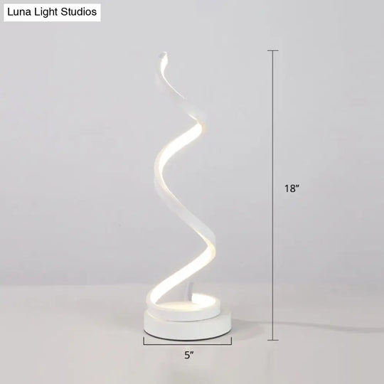 Minimalist Aluminum Led Table Light For Living Room With Line Art Night Lighting