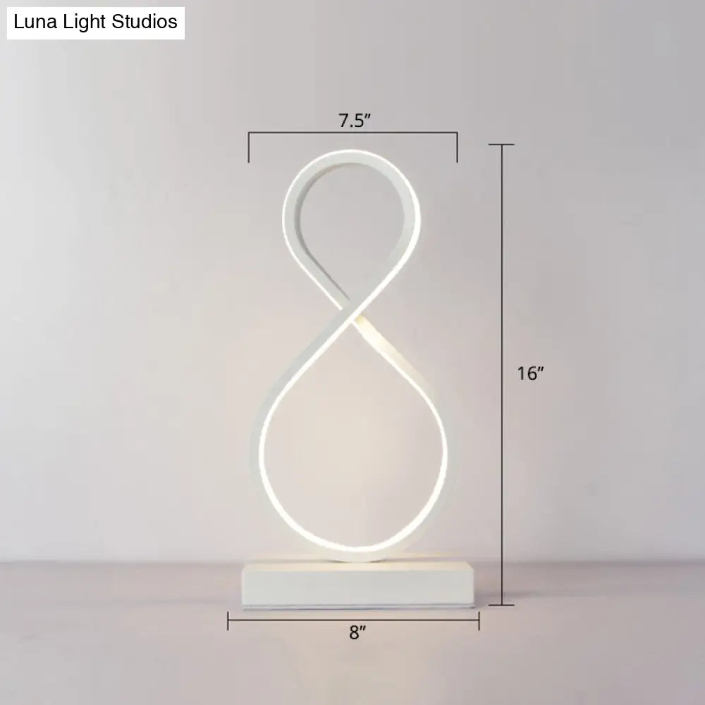 Minimalist Aluminum Led Table Light For Living Room With Line Art Night Lighting