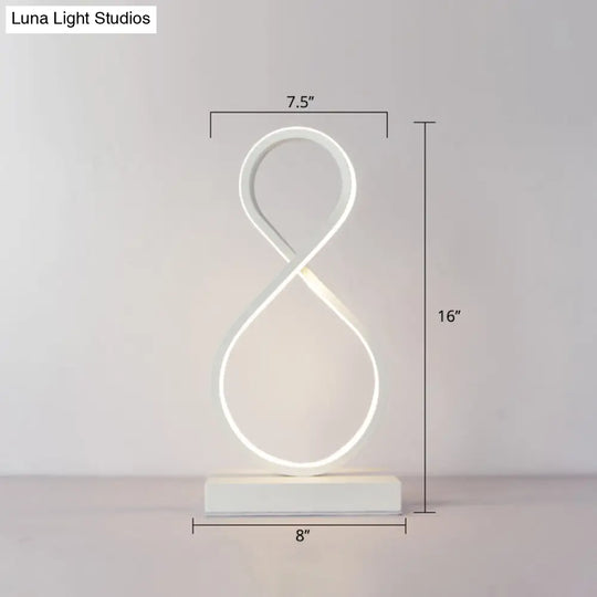 Minimalist Aluminum Led Table Light For Living Room With Line Art Night Lighting