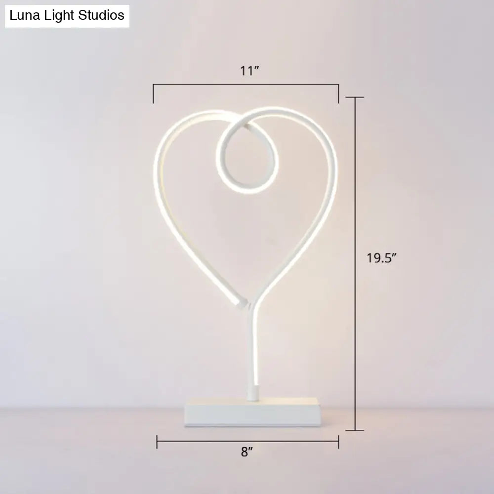 Minimalist Aluminum Led Table Light For Living Room With Line Art Night Lighting