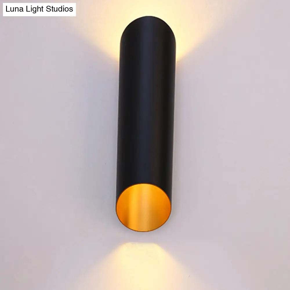 Minimalist Aluminum Wall Lamp 2-Light Corridor Fixture In Black