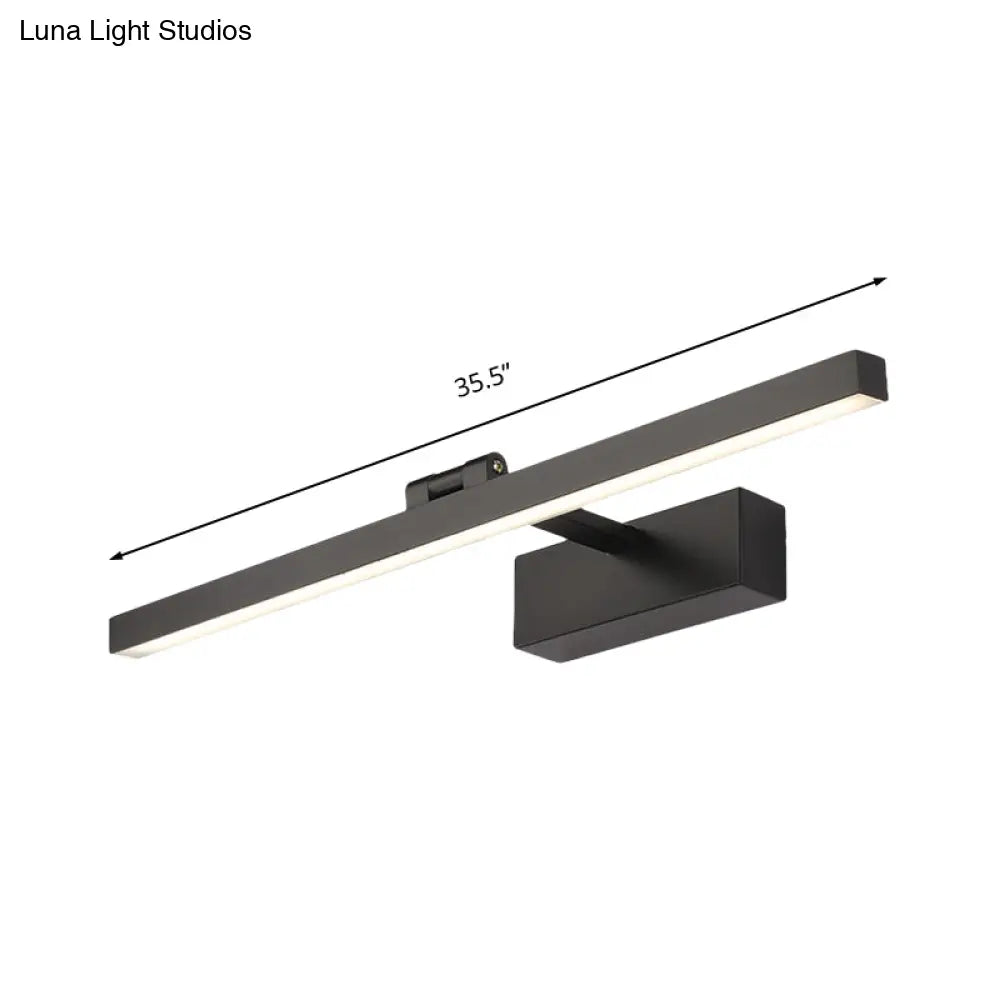 Minimalist Aluminum Wall Lamp - Led Vanity Mirror Light For Bathroom (16/19.5 W) Black/White