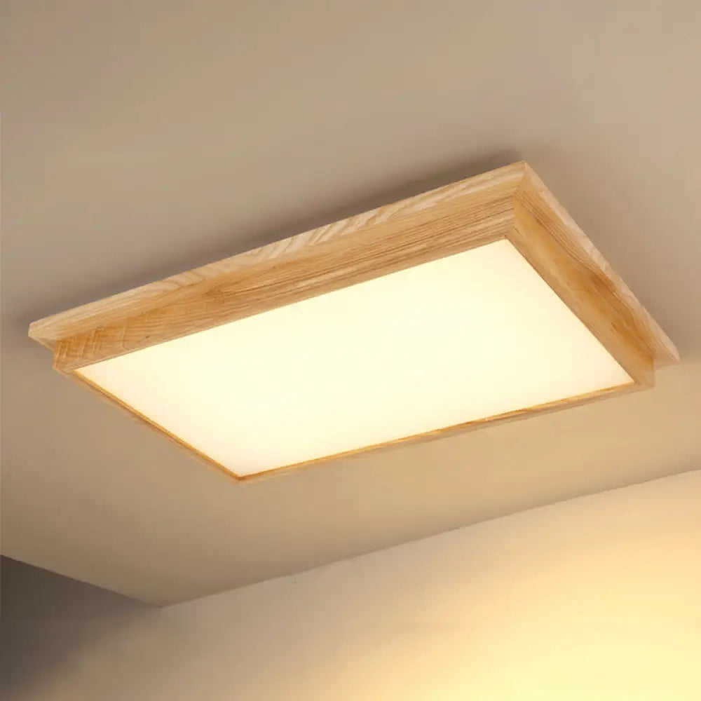 Minimalist Ash Wood Led Flush Mount Ceiling Lamp For Living Room 1 / Warm