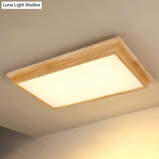 Minimalist Ash Wood Led Flush Mount Ceiling Lamp For Living Room 1 / Warm