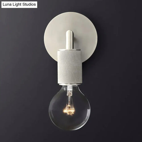 Minimalist Bare Bulb Metal Wall Lighting - 1/2-Light Indoor Sconce Lamp Black/Brass/Chrome Square