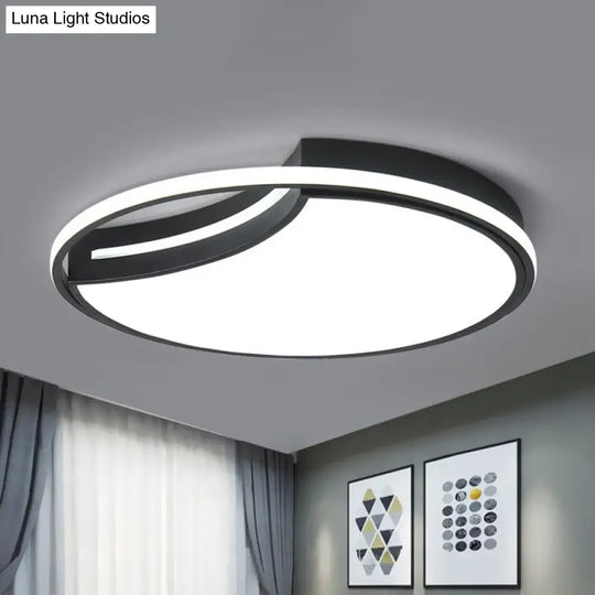 Minimalist Black Acrylic Led Flush Mount For Living Room Lighting