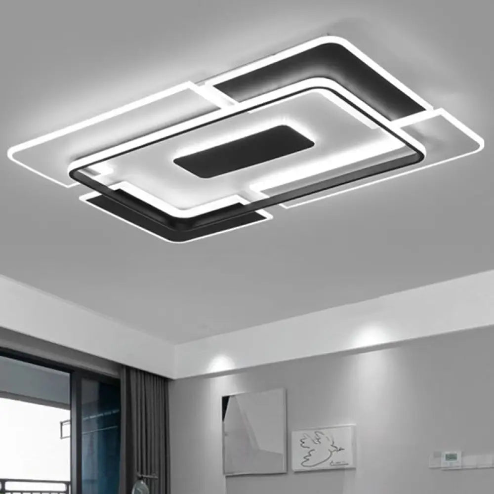 Minimalist Black and White Living Room Ceiling Light - Rectangular ...