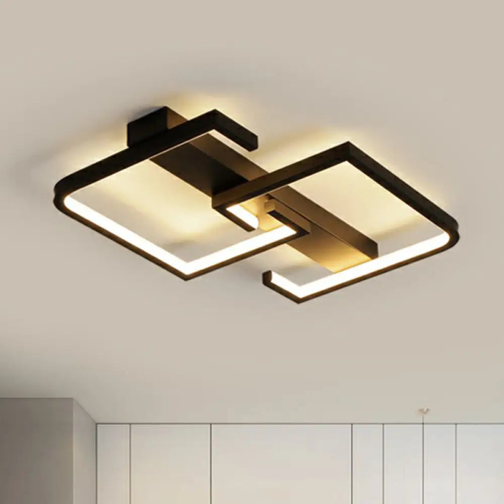 Minimalist Black C - Shaped Ceiling Light Flush Mount Lamp For Corridors / 16.5’