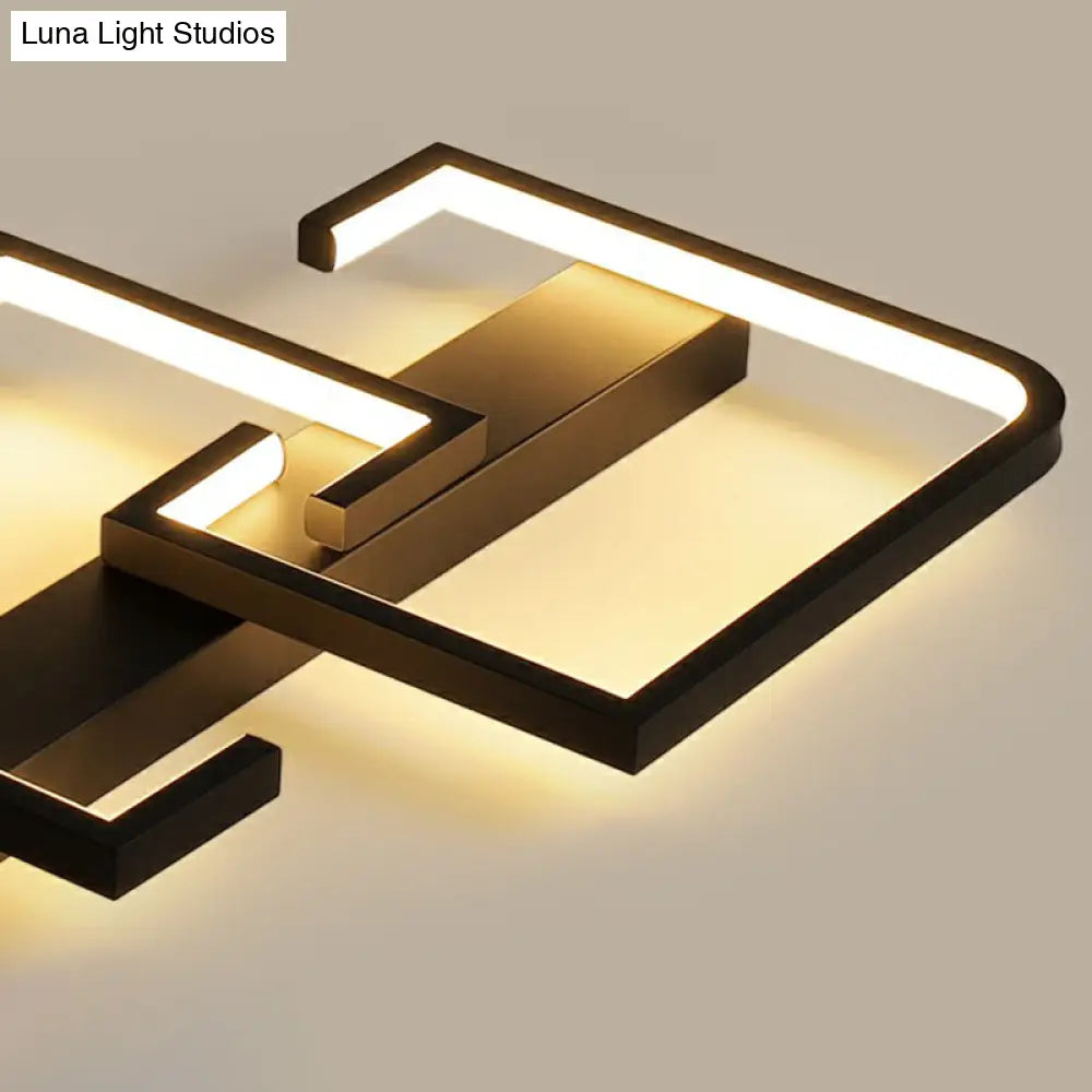 Minimalist Black C - Shaped Ceiling Light Flush Mount Lamp For Corridors
