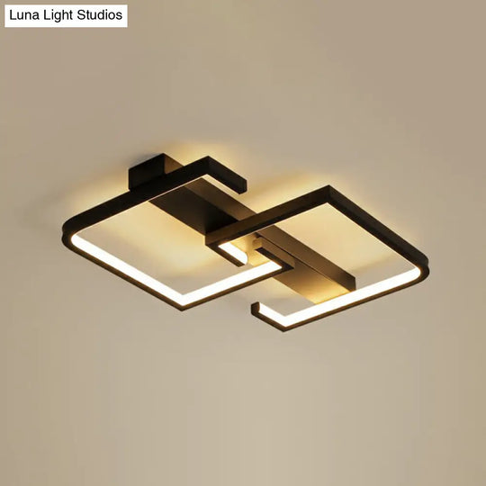 Minimalist Black C-Shaped Ceiling Light Flush Mount Lamp For Corridors