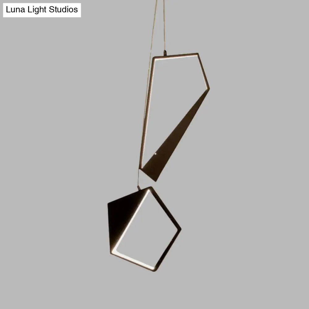 Minimalist Black Geometric Led Pendant Lamp With Acrylic Cluster - White/Warm Light For Living Room