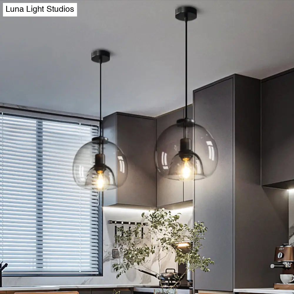 Minimalist Black Glass Pendant for Modern Dining Rooms - Luna ...