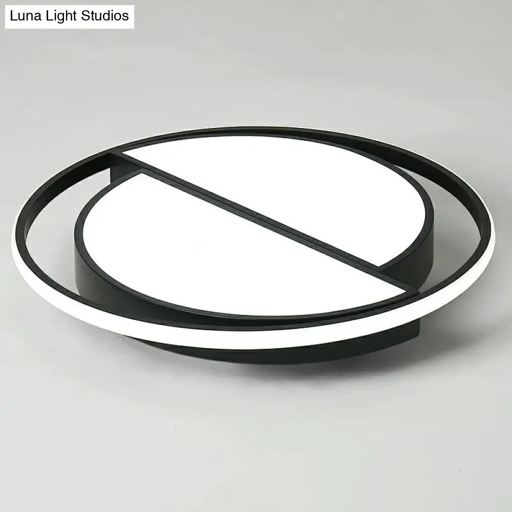 Minimalist Black Led Acrylic Flush Ceiling Lamp - Stylish Flushmount For Living Room
