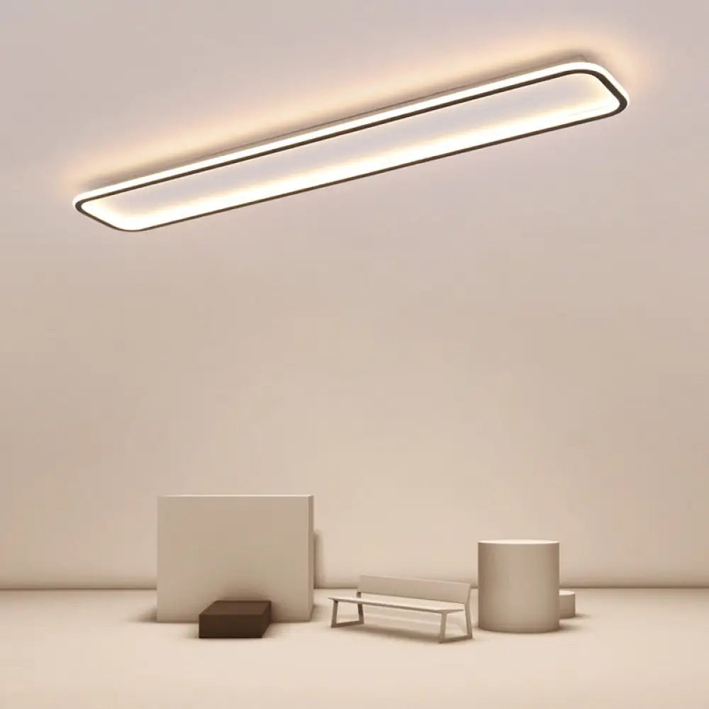 Minimalist Black Led Ceiling Light In Warm/White Available 3 Lengths / 16’ Warm