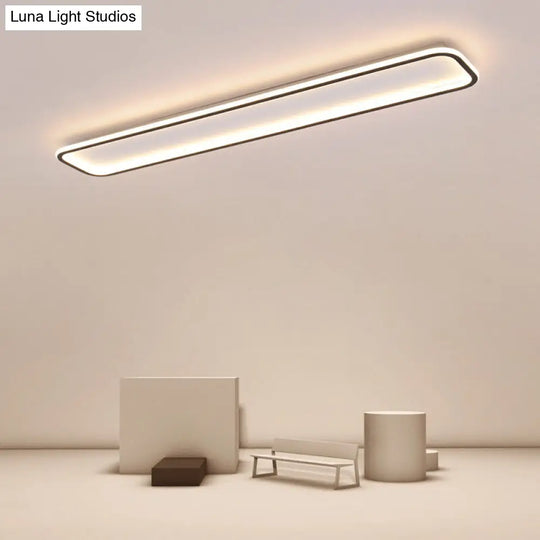 Minimalist Black Led Ceiling Light In Warm/White Available 3 Lengths / 16 Warm