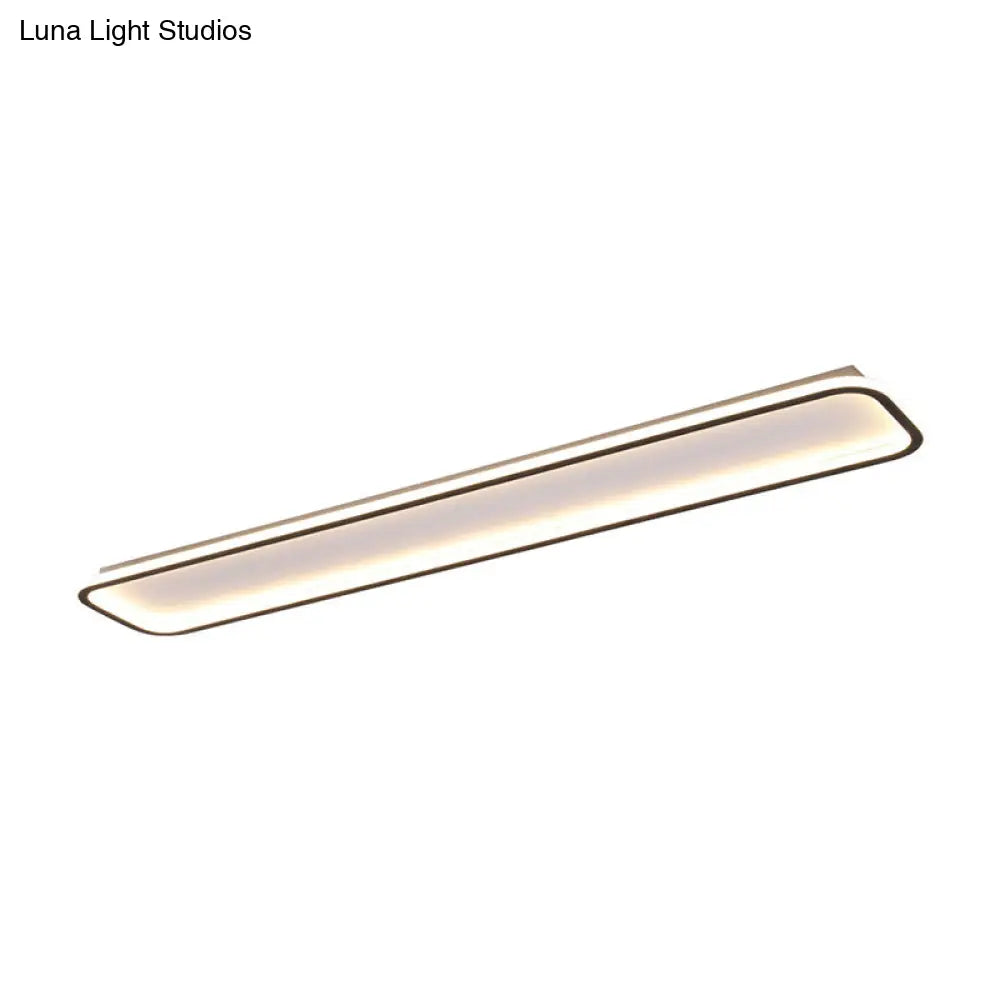 Minimalist Black Led Ceiling Light In Warm/White Available 3 Lengths