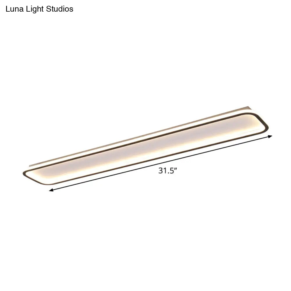 Minimalist Black Led Ceiling Light In Warm/White Available 3 Lengths