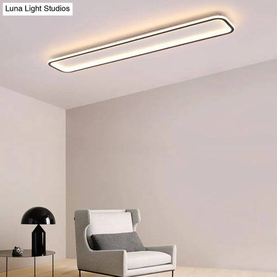 Minimalist Black Led Ceiling Light In Warm/White Available 3 Lengths