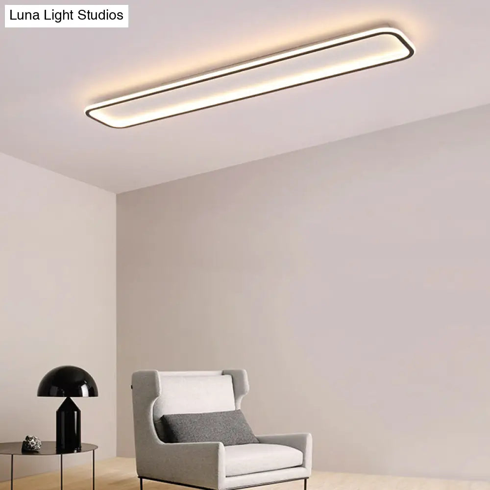 Minimalist Black Led Ceiling Light In Warm/White Available 3 Lengths