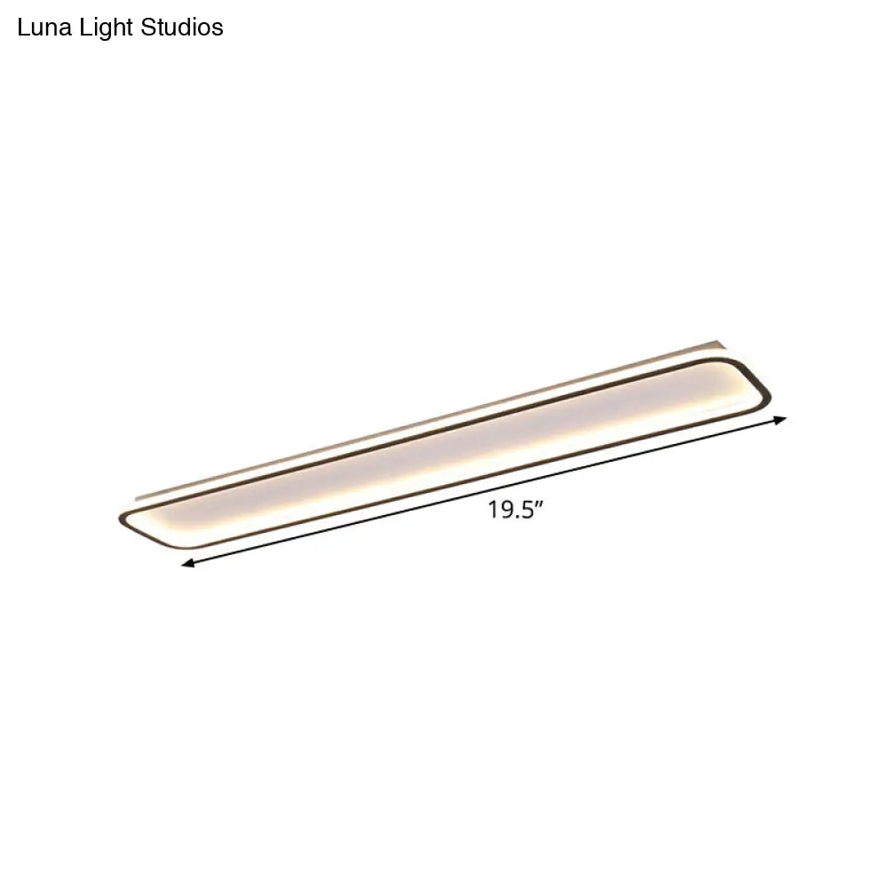 Minimalist Black Led Ceiling Light In Warm/White Available 3 Lengths