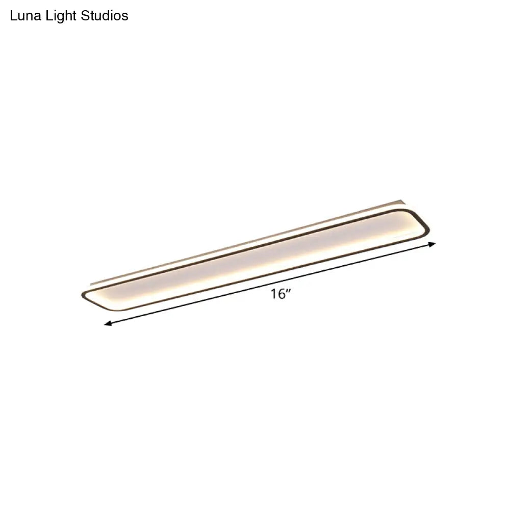 Minimalist Black Led Ceiling Light In Warm/White Available 3 Lengths