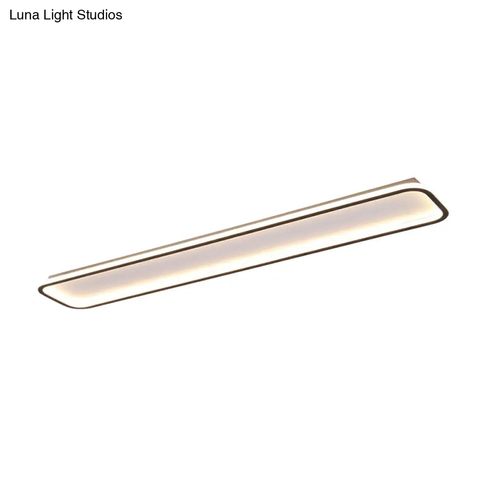 Minimalist Black Led Ceiling Light In Warm/White Available 3 Lengths