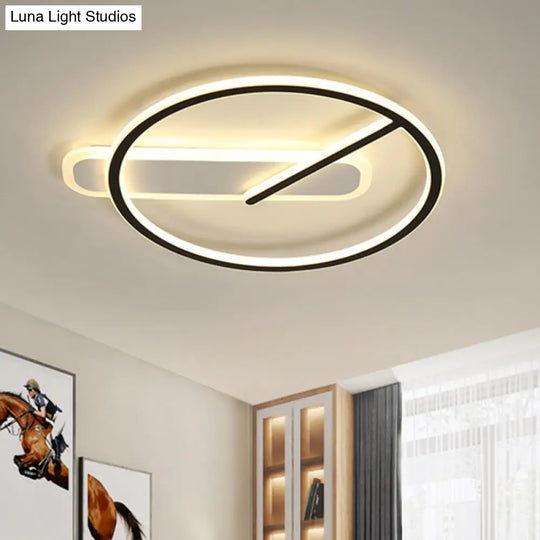 Minimalist Black Led Ceiling Light With Ring And 3 Color Options