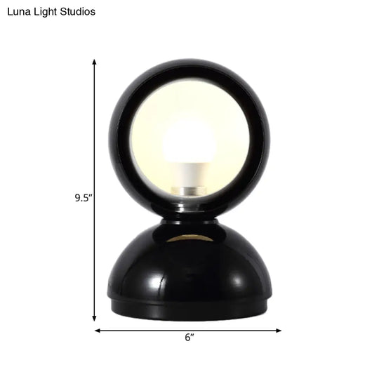 Minimalist Black Metal Desk Lamp - Semicircle Table Lighting For Bedside