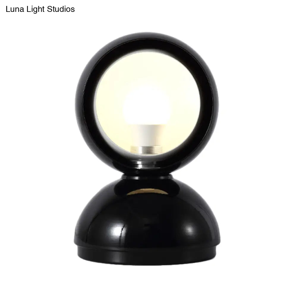 Minimalist Black Metal Desk Lamp - Semicircle Table Lighting For Bedside