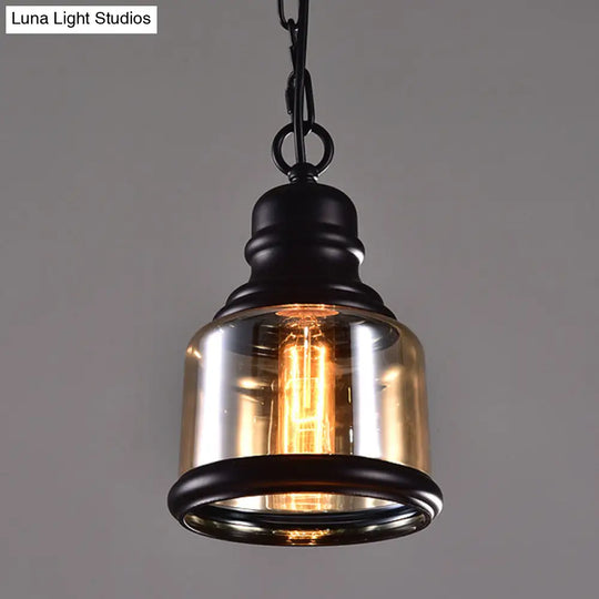 Minimalist Black Shaded Pendant Light: Stylish Glass Ceiling Fixture