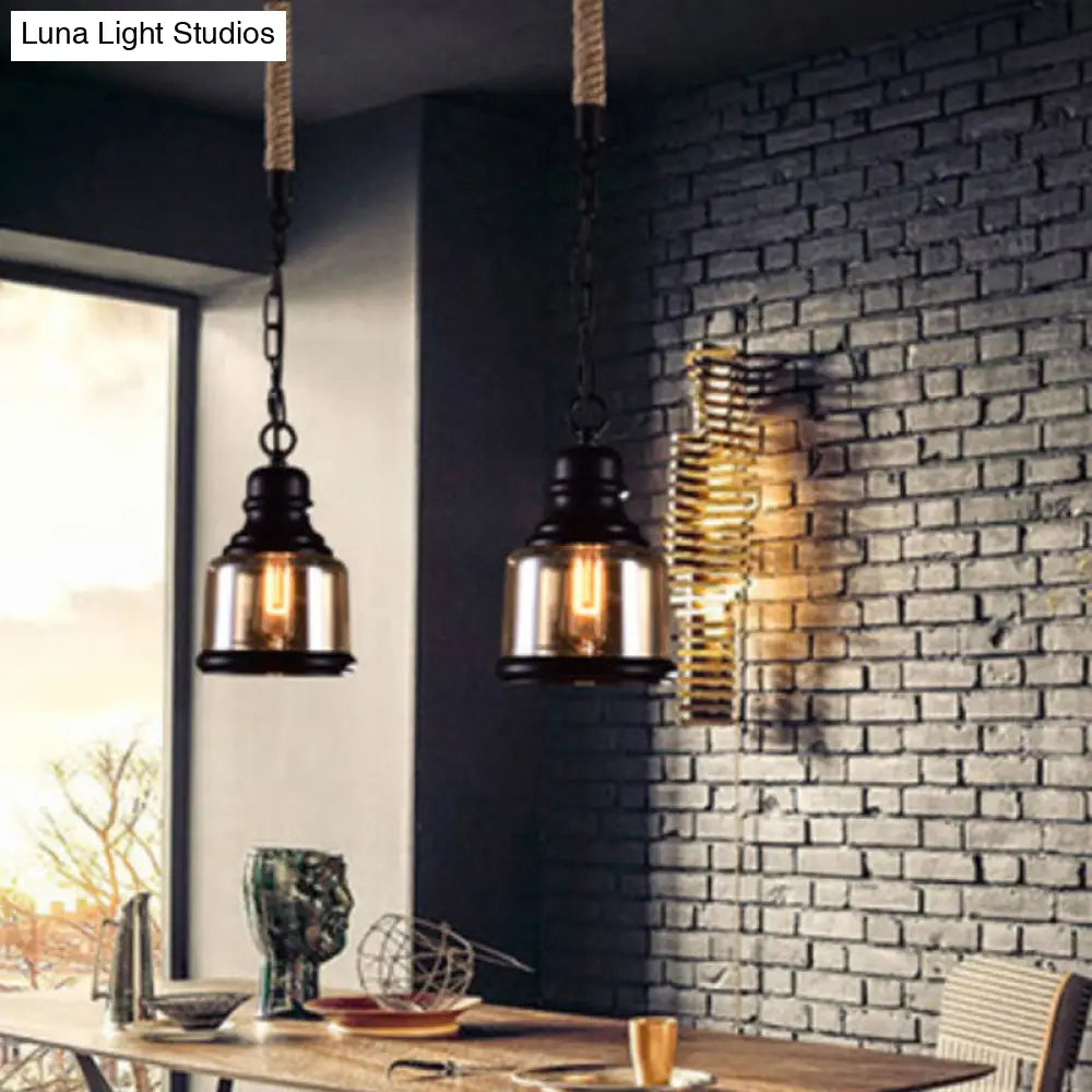 Minimalist Black Shaded Pendant Light: Stylish Glass Ceiling Fixture